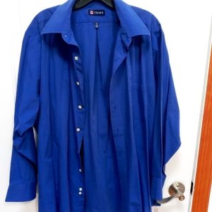 Chaps Royal Blue mens button down dress shirt. Size 16 1/2